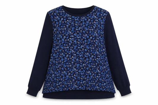 Monsoon Womens Blue Floral  Pullover Jumper Size 14