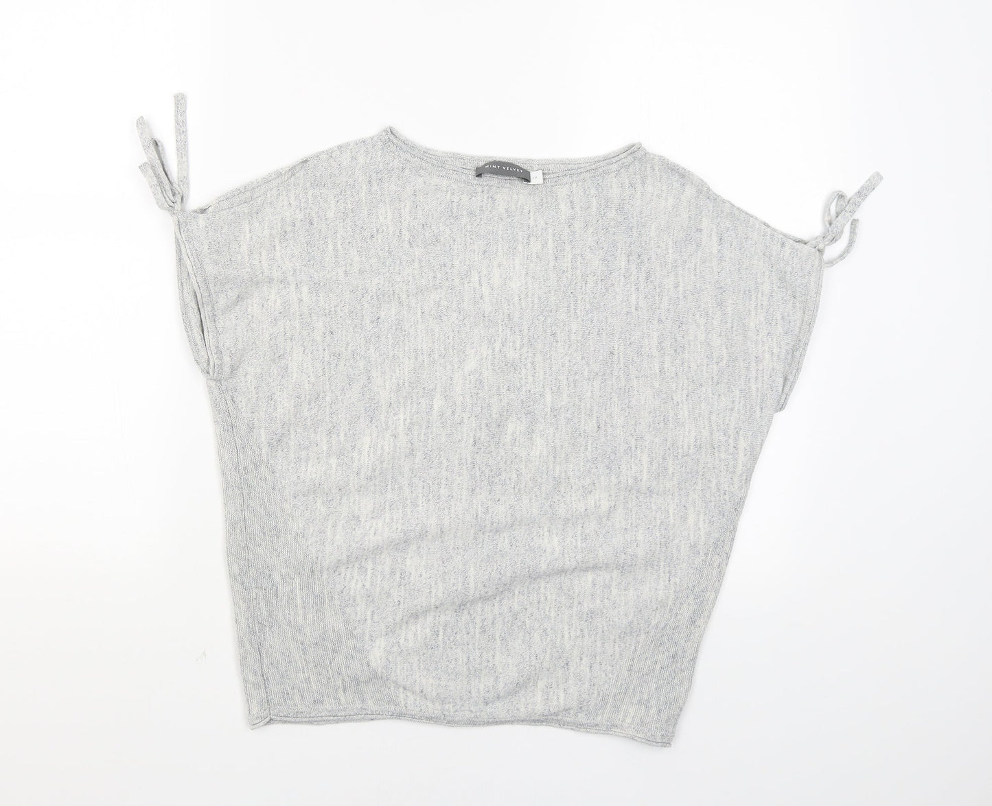 Womens UK Size 10 Mini Velvet Grey Pullover Jumper