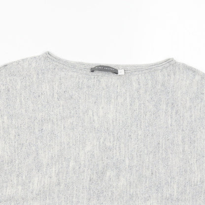 Womens UK Size 10 Mini Velvet Grey Pullover Jumper