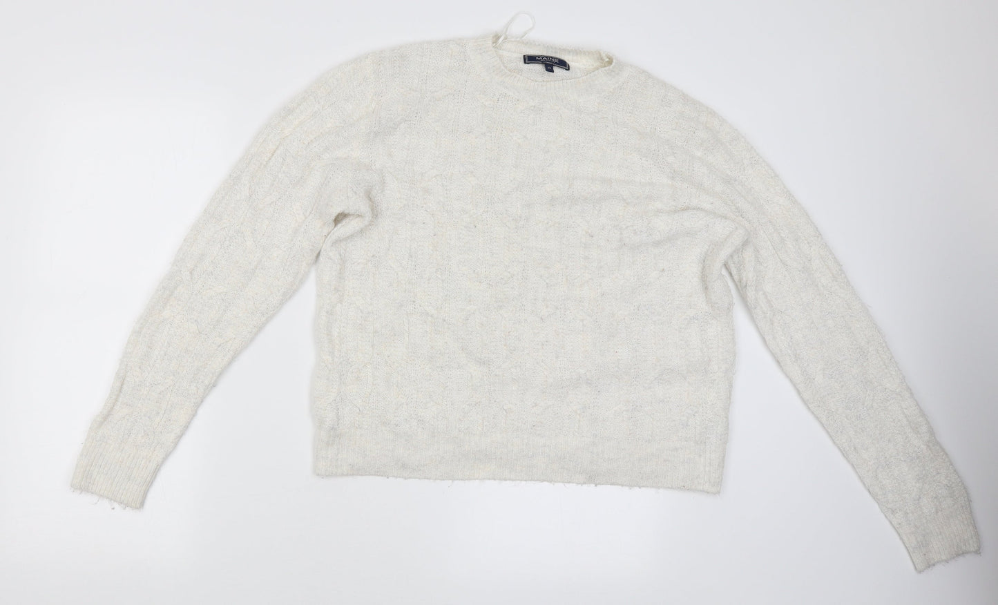 Womens UK Size 12 Maine White Pullover Jumper