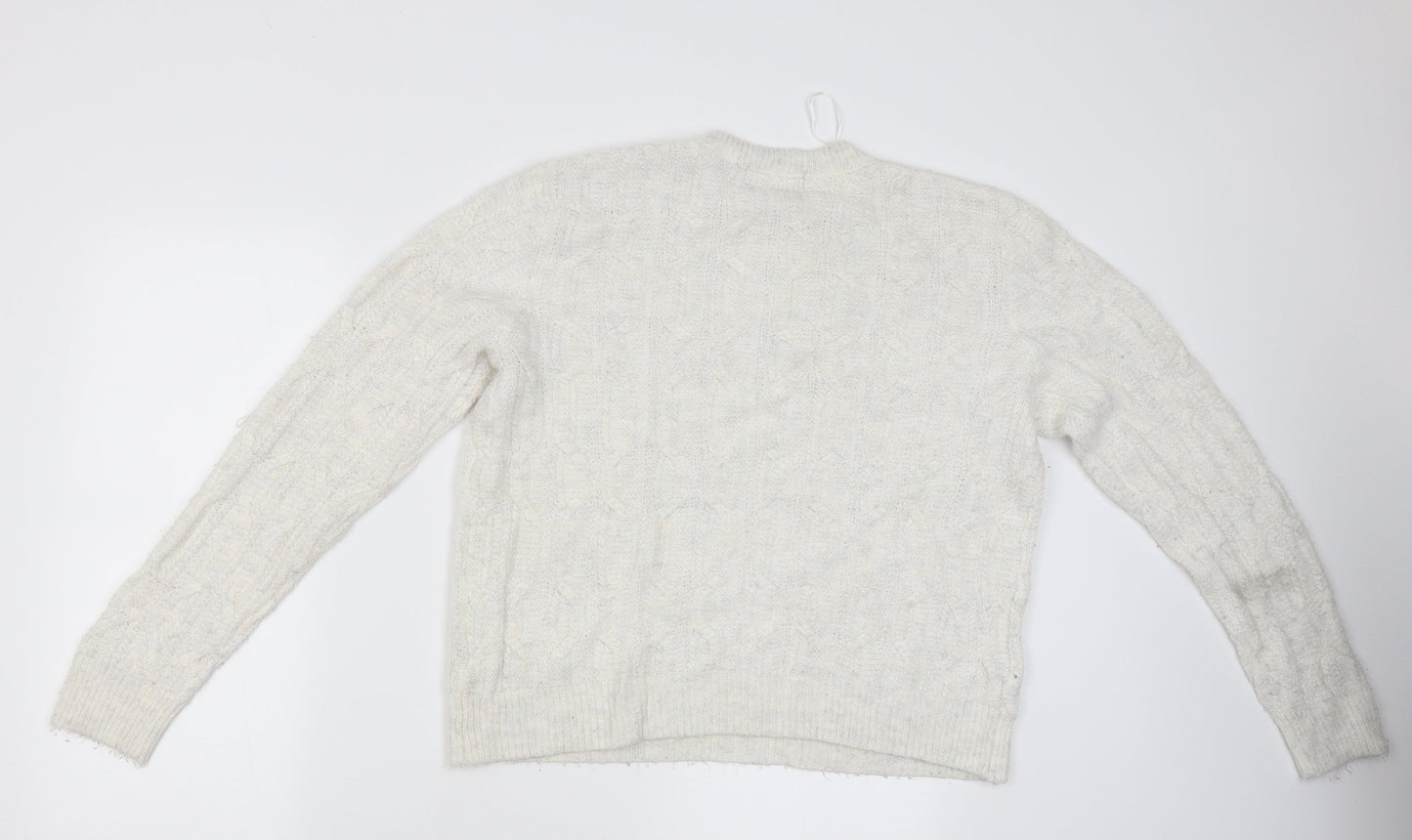 Womens UK Size 12 Maine White Pullover Jumper