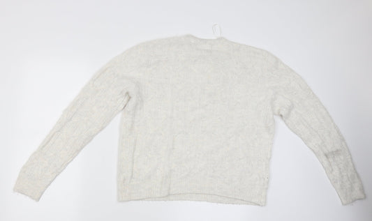 Womens UK Size 12 Maine White Pullover Jumper