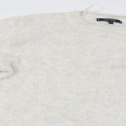Womens UK Size 12 Maine White Pullover Jumper