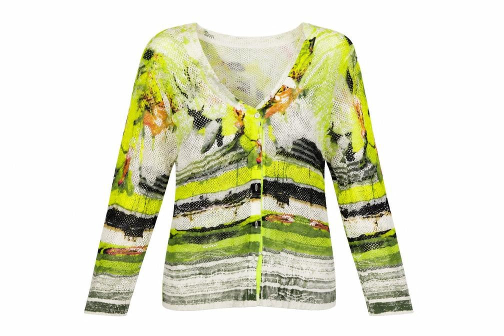 Womens UK Size S TUZZI Multicoloured Cardigan Jumper