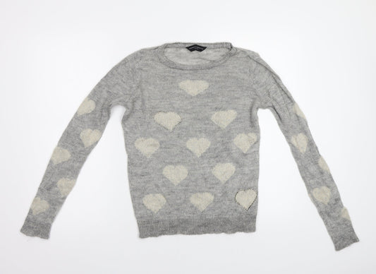 Dorothy Perkins Womens Grey  Knit Pullover Jumper Size 12