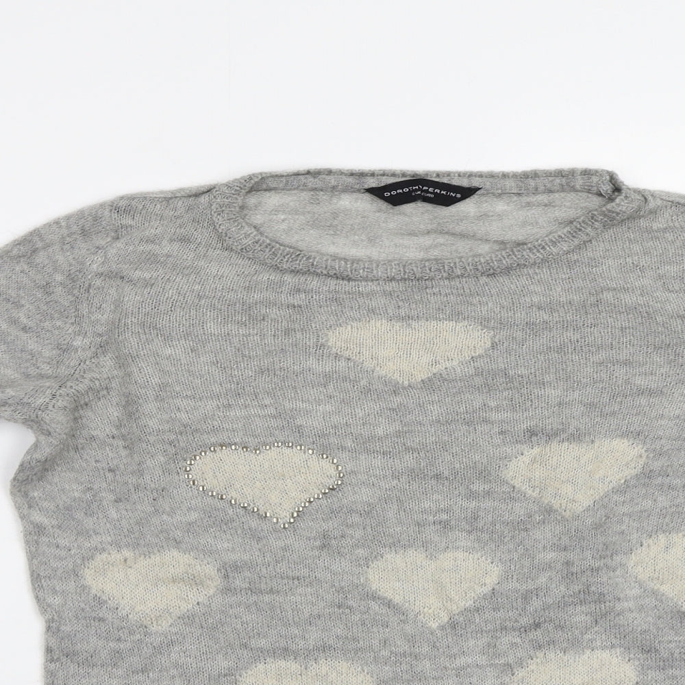 Womens UK Size 12 Dorothy Perkins Grey Pullover Jumper