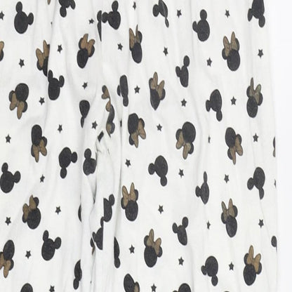 Disney Girls White Geometric  Kimono Pyjama Pants Size 9-10 Years  - Mickey and Minnie