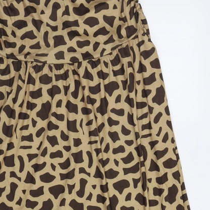 Preworn Womens Brown Animal Print  A-Line  Size M