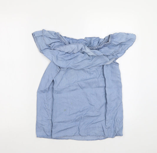 Womens UK Size 12 Peacocs Blue Basic Blouse