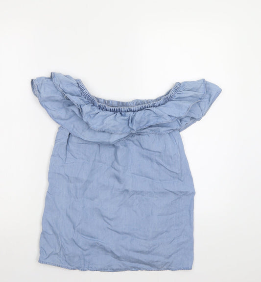 Womens UK Size 12 Peacocs Blue Basic Blouse