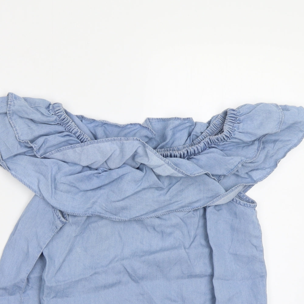 Womens UK Size 12 Peacocs Blue Basic Blouse