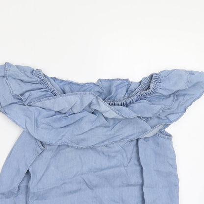 Womens UK Size 12 Peacocs Blue Basic Blouse