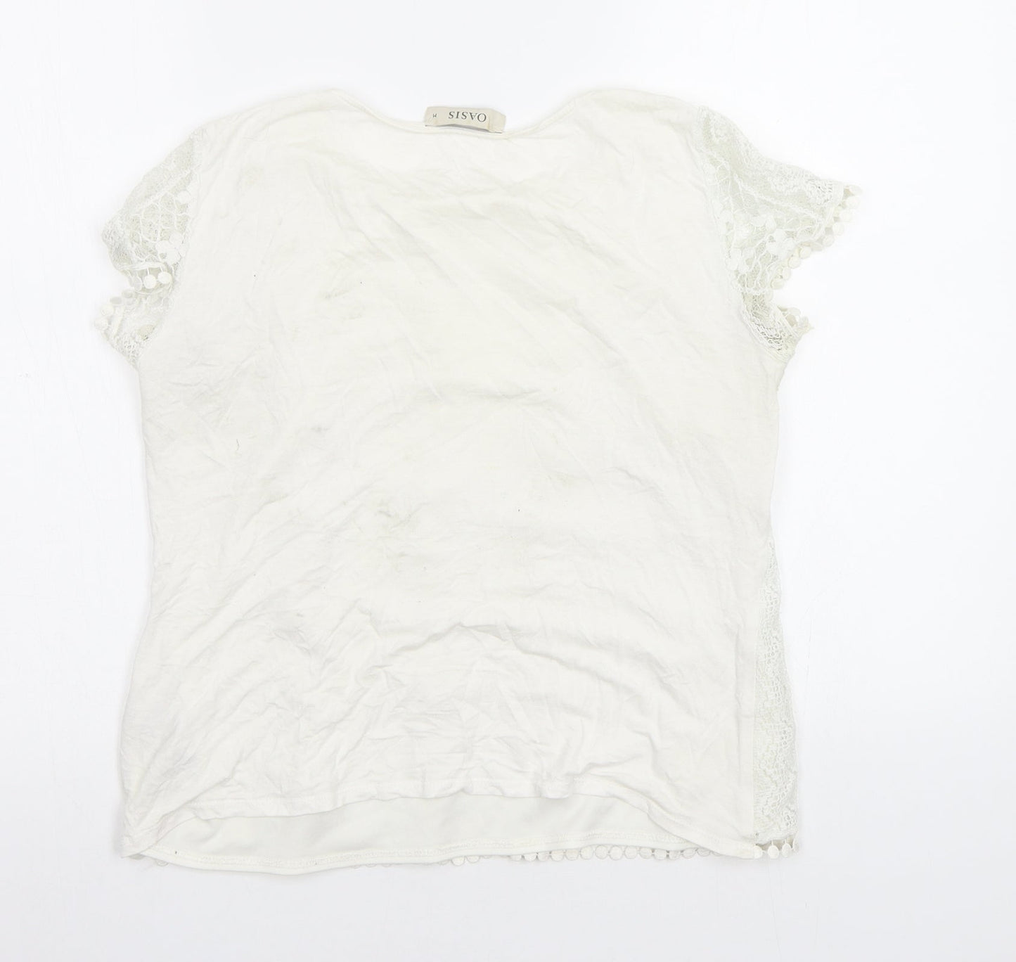 Womens UK Size M Oasis White Basic Blouse
