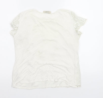 Womens UK Size M Oasis White Basic Blouse