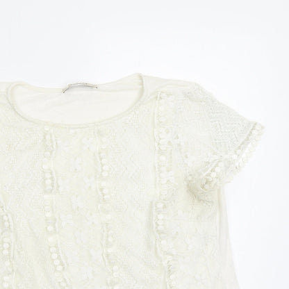 Womens UK Size M Oasis White Basic Blouse