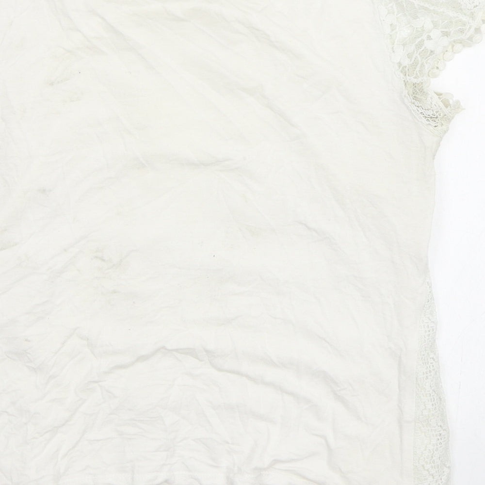 Womens UK Size M Oasis White Basic Blouse