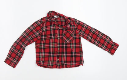 Mm&Co Boys Red Check  Basic Button-Up Size 2-3 Years