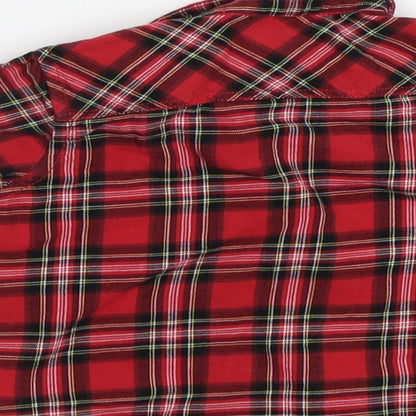 Mm&Co Boys Red Check  Basic Button-Up Size 2-3 Years