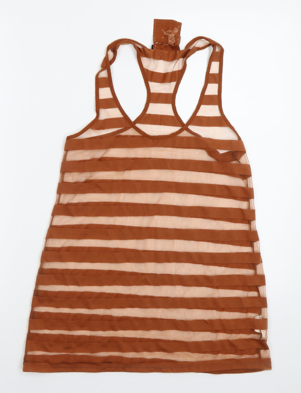 Primark Womens Brown Striped  Basic Tank Size 10