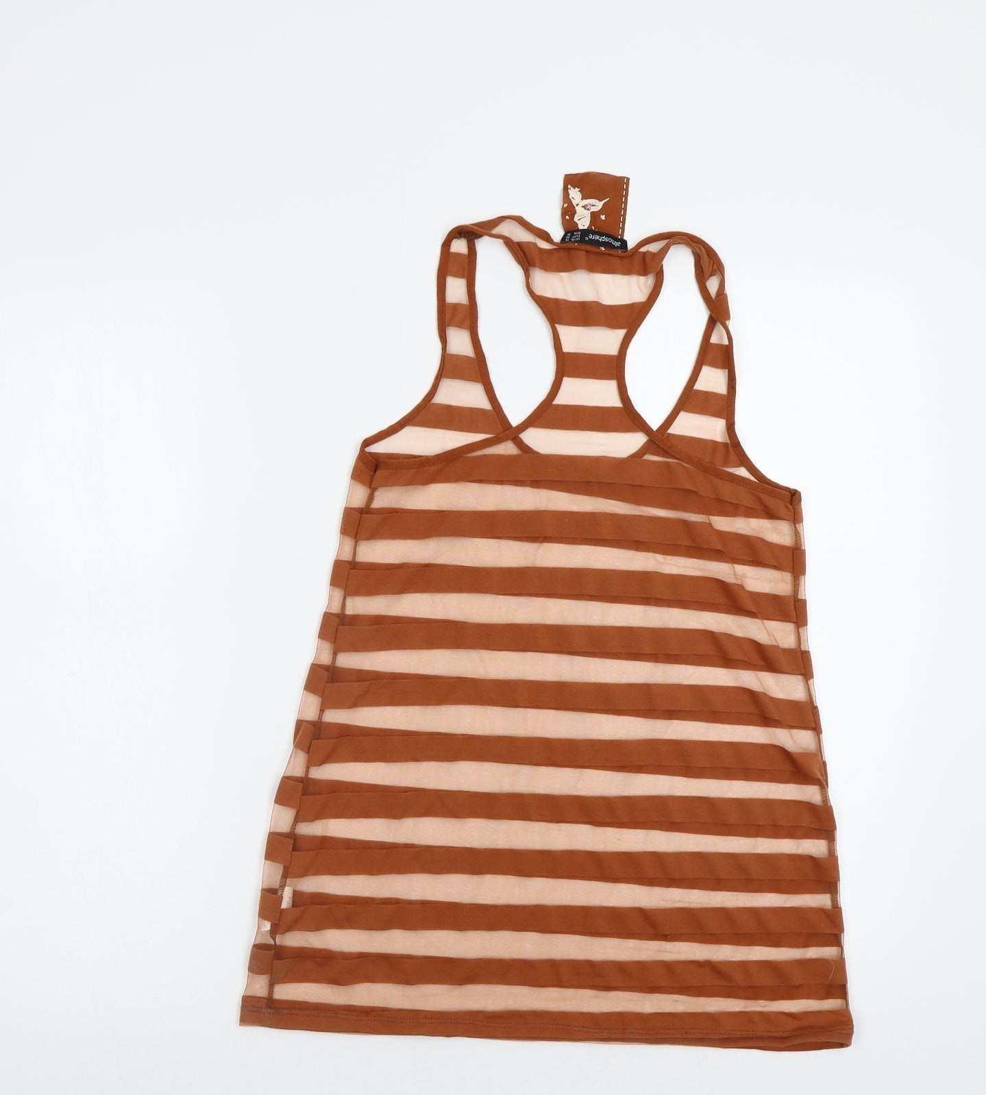 Primark Womens Brown Striped  Basic Tank Size 10