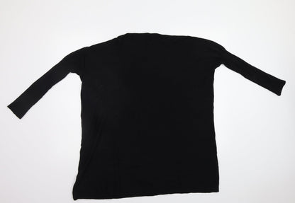 Womens UK Size M QED London Black Pullover Jumper