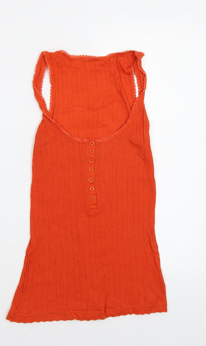 Womens UK Size S Preworn Orange Camisole Tank
