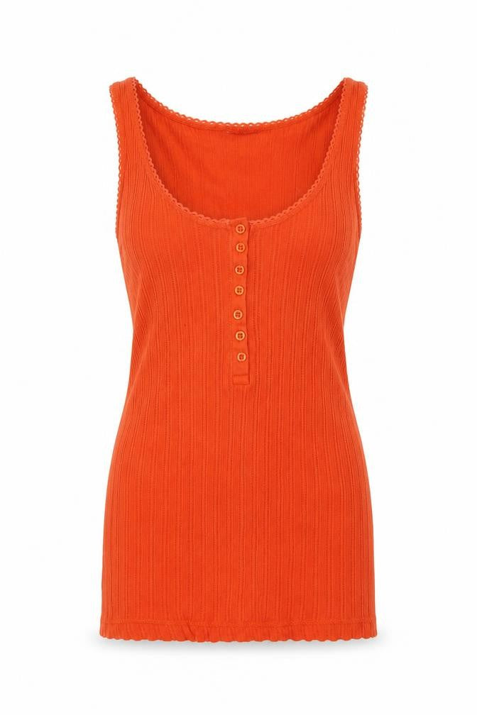 Womens UK Size S Preworn Orange Camisole Tank