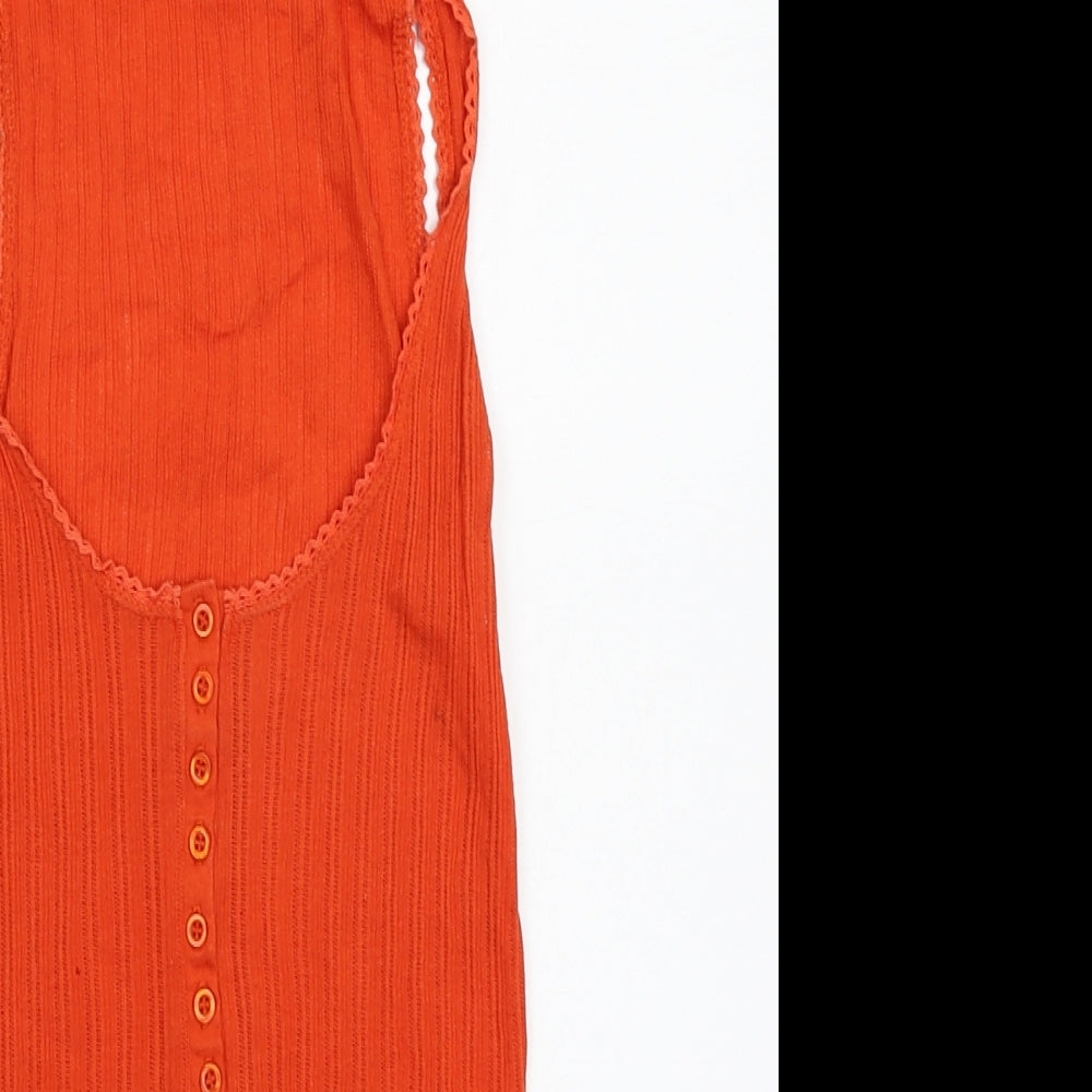 Womens UK Size S Preworn Orange Camisole Tank