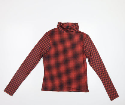 Primark Womens Red Houndstooth  Basic T-Shirt Size S