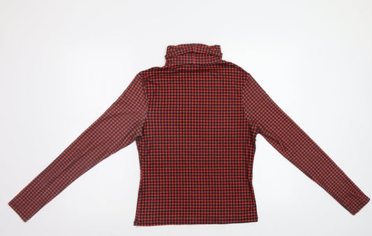 Primark Womens Red Houndstooth  Basic T-Shirt Size S
