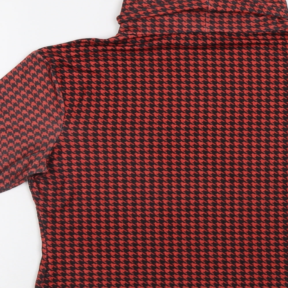 Primark Womens Red Houndstooth  Basic T-Shirt Size S