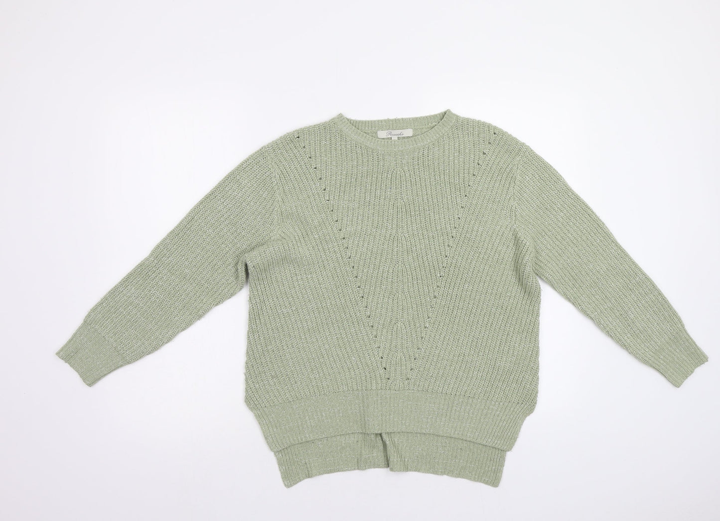 Womens UK Size S Peacocs Green Pullover Jumper