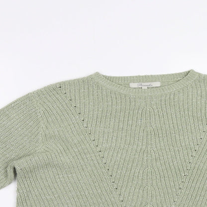 Womens UK Size S Peacocs Green Pullover Jumper