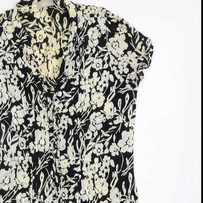 Womens UK Size 14 Soon Black Basic Blouse