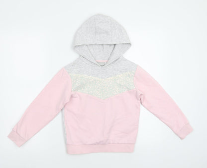I Love Girlswear Girls Pink   Pullover Hoodie Size 8 Years  - Sequin detail