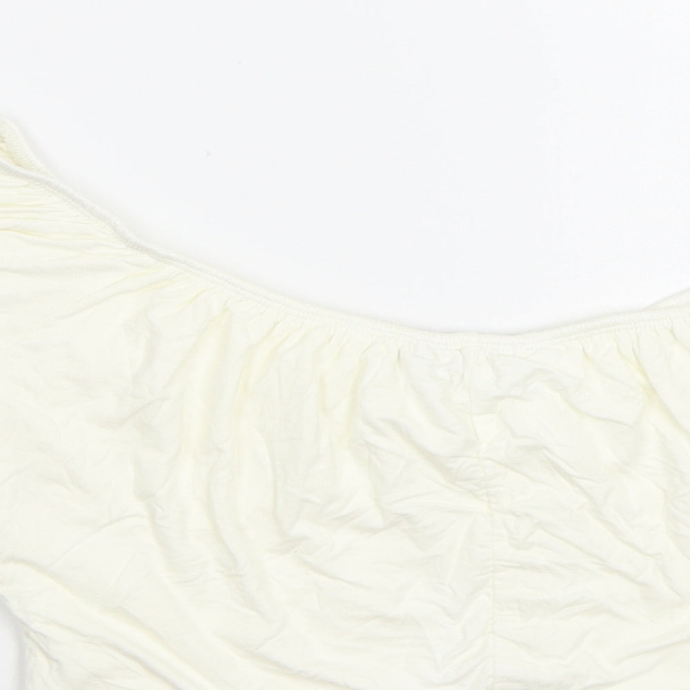 SheIn Womens Ivory  Rayon Cropped Blouse Size M