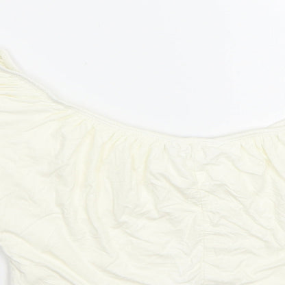 SheIn Womens Ivory  Rayon Cropped Blouse Size M