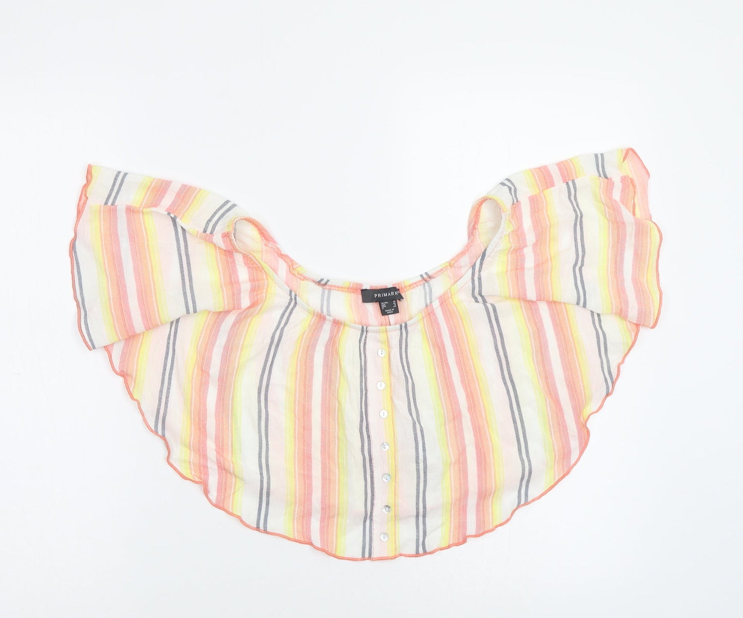 Primark Womens Multicoloured Striped  Cropped Blouse Size 10