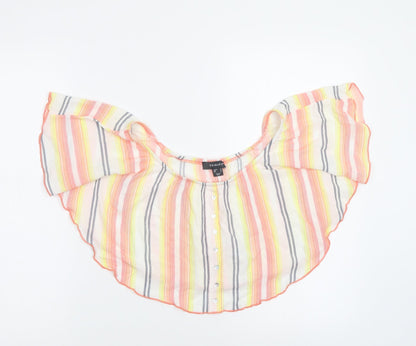 Primark Womens Multicoloured Striped  Cropped Blouse Size 10