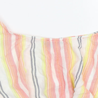 Primark Womens Multicoloured Striped  Cropped Blouse Size 10