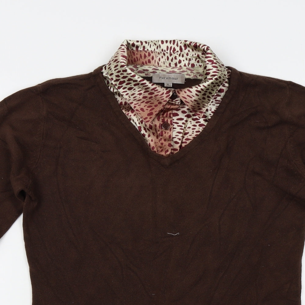 Womens UK Size L Paramour Brown Pullover Jumper