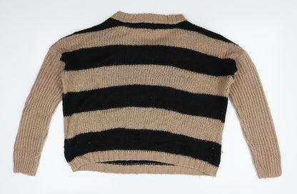 vintage couture Womens Beige Striped  Pullover Jumper Size 12