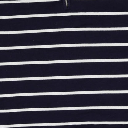 89th & Madison Womens Blue Striped  Pullover Jumper Size M