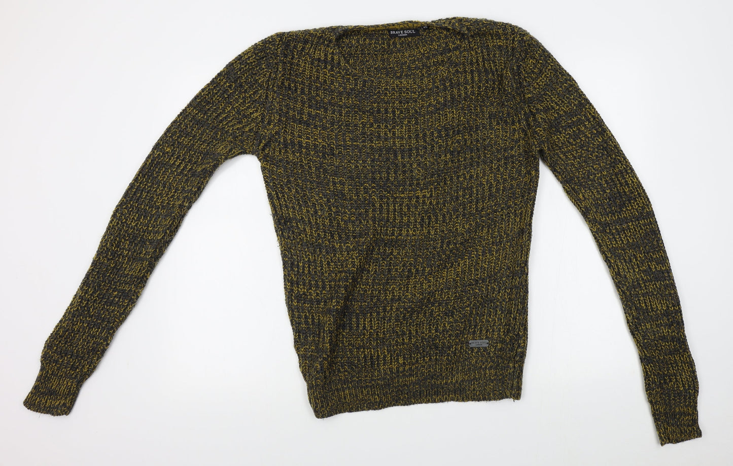 Brave Soul Mens Gold   Pullover Jumper Size XS