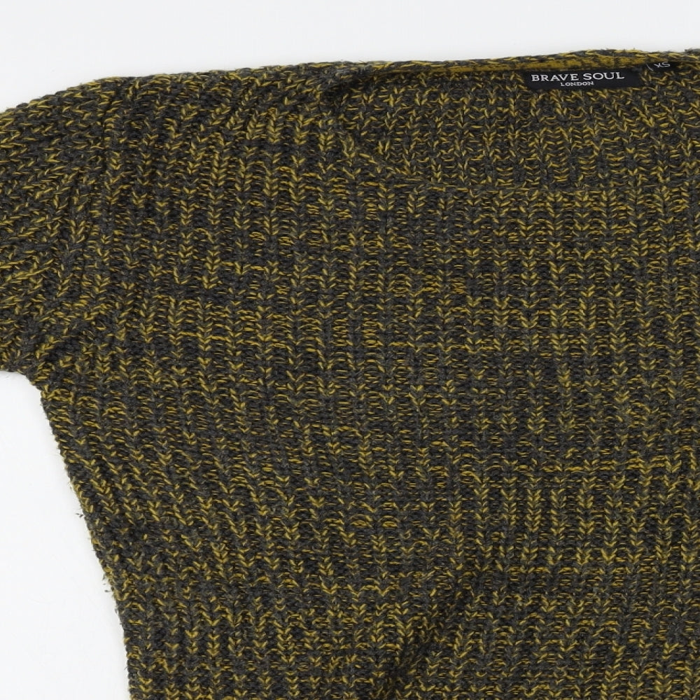 Brave Soul Mens Gold   Pullover Jumper Size XS