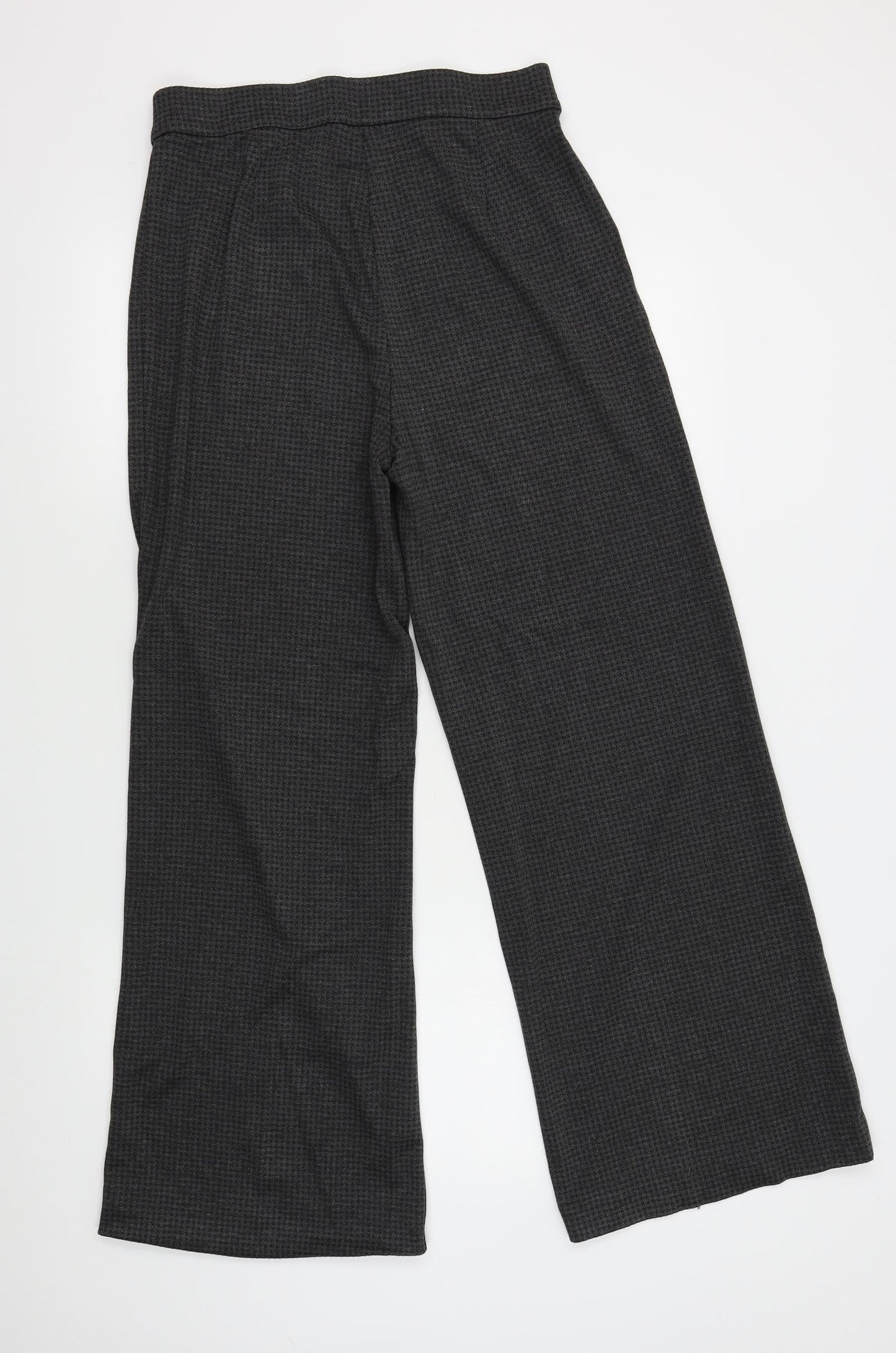 M&S Womens Grey Check  Trousers  Size 12 L28 in