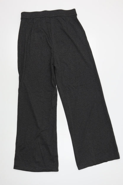 M&S Womens Grey Check  Trousers  Size 12 L28 in
