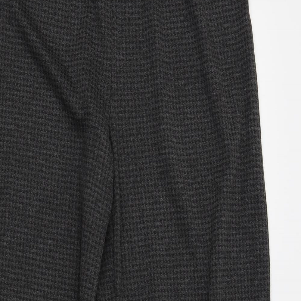 M&S Womens Grey Check  Trousers  Size 12 L28 in