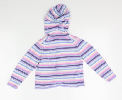 NEXT Girls Purple Striped  Full Zip Jumper Size 3 Years