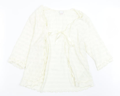 Slenderella Womens Ivory  Knit Cardigan Jumper Size M
